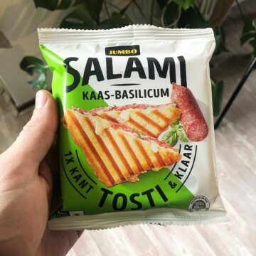salami kaas-basilicum tosti