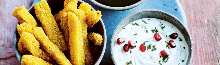 Friet van aubergine