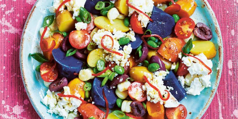 Salade van tuinbonen en olijven