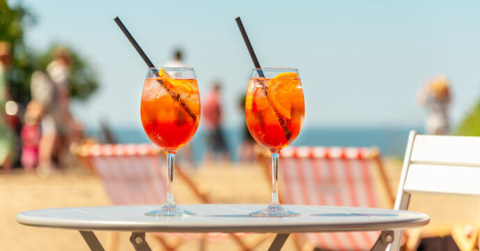 Aperol Spritz op het strand