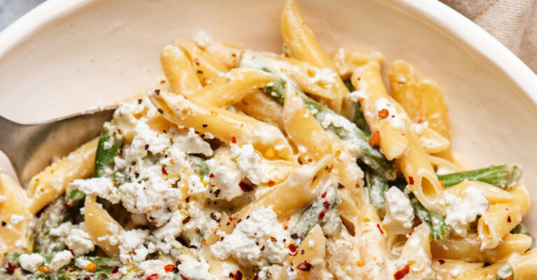 Recept: pasta met feta en asperges