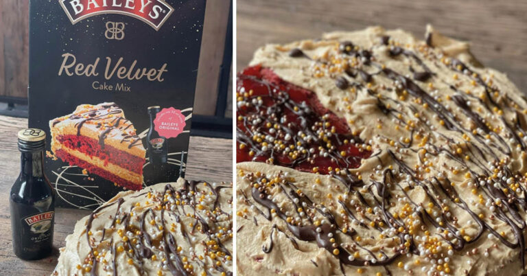 Zalig gemak uit een pak: de Red Velvet Baileys cake