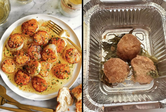 Crispy scallops