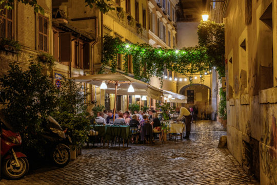 Eetbuurt Trastevere in Rome