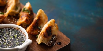Japanese dumplings snack or side dish called Gyoza or Jiaozi in China