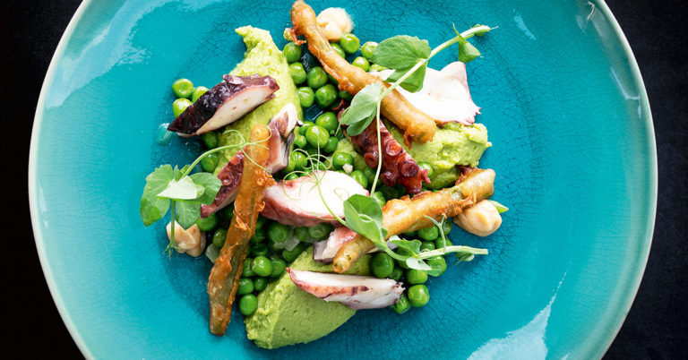 Recept: Octopussalade met erwtjes