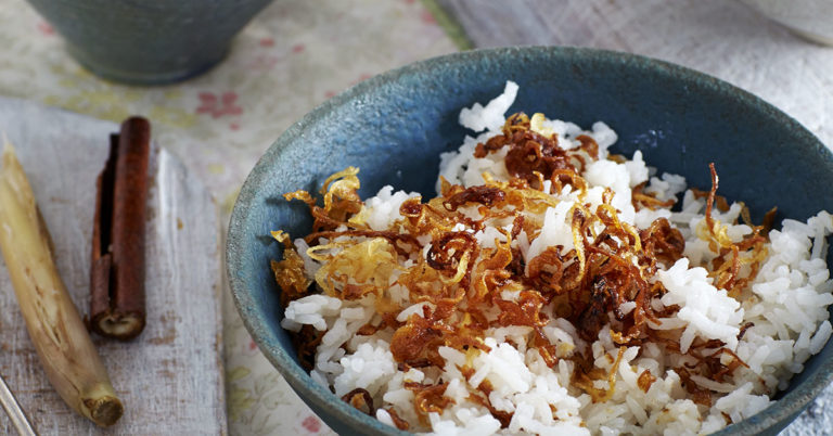 Recept: Kokosrijst met zoete ui