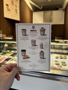 Menu van MOCA