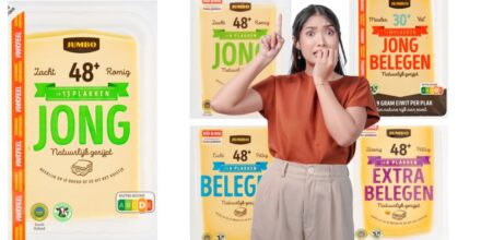 Jumbo plakken kaas met meisje die schrikt