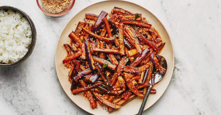 Recept: sticky spicy auberginefrites