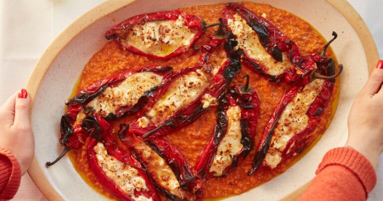 Recept: Chiles rellenos (gevulde pepers/paprika) met salsa roja-risotto