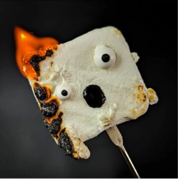 Marshmallow vuur en vlam