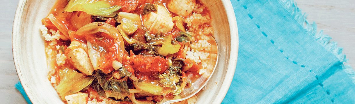 Mediterrane kipstoofschotel met couscous