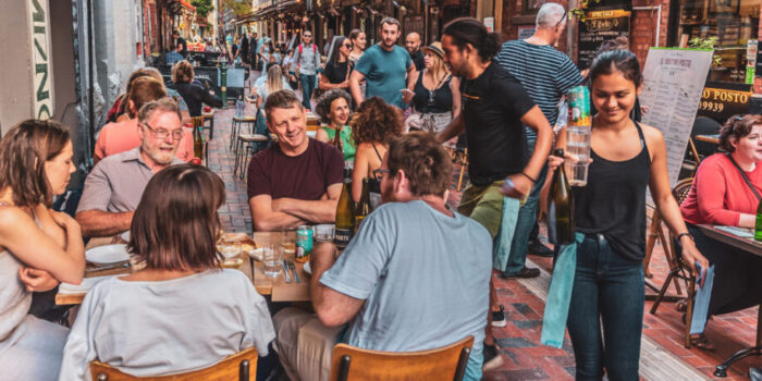 Melbourne Australië terras mensen