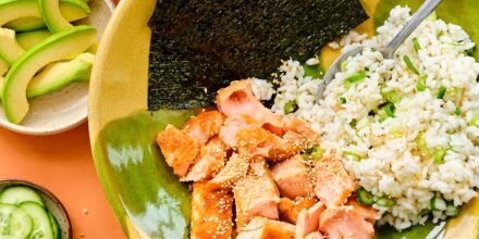 Zalm bowl met nori