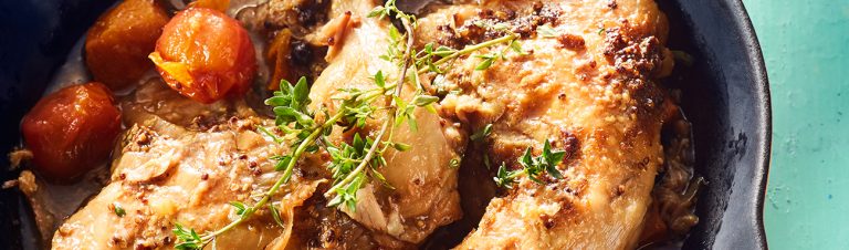 Goudbruine misokip uit de oven