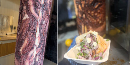 Octopus kebab