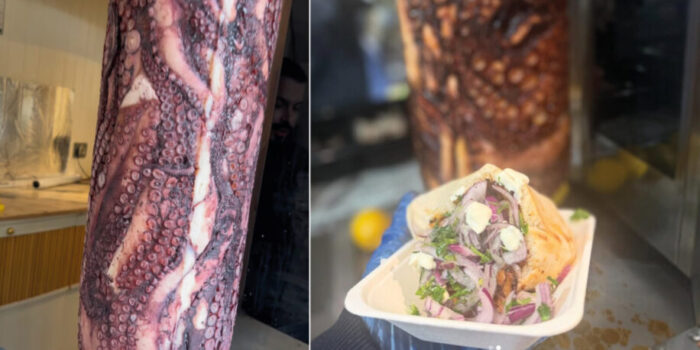 Octopus kebab