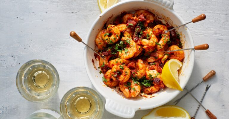 Recept: Pittige garnalen met chorizo uit de Airfryer