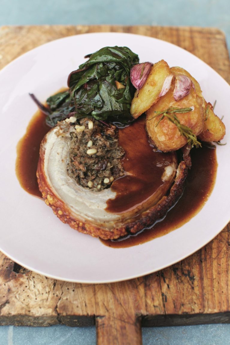Prachtige gevulde porchetta
