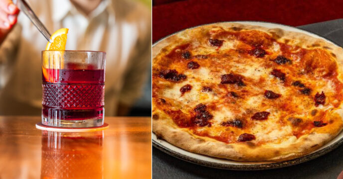 Rosso pizza en negroni