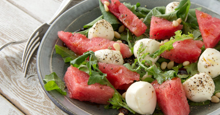 Recept: de perfecte salade met watermeloen en mozzarella