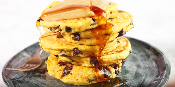 Pumpkin chocolate chip pancakes