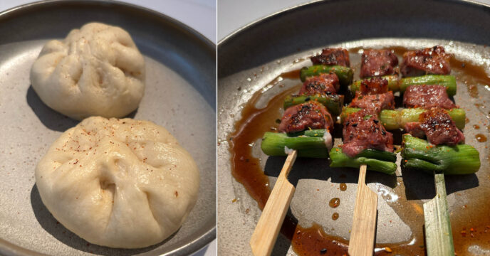 Steam buns en yakitori met bosui bij Pianeta Terra