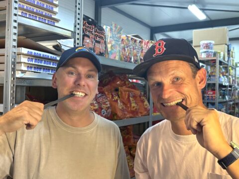 Eigenaren Youri van Slingerland (links) en Olaf Ouwerkerk (rechts) van Candyfestival