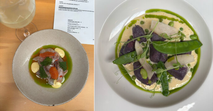 Vis en gnocchi bij Restaurant V12