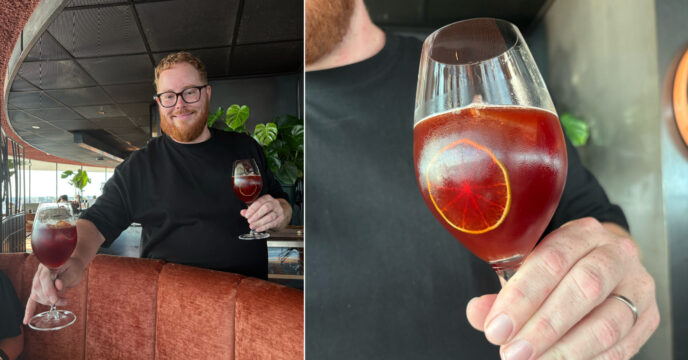 Wesley van restaurant MOON met Tinto de Verano