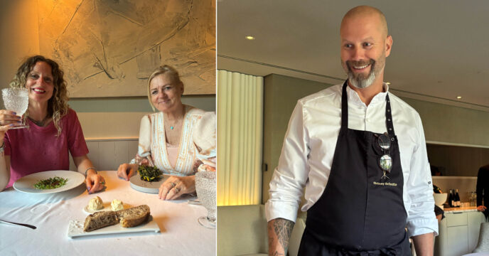 Twee vrouwen aan tafel bij Spectrum van chef Sidney Schutte