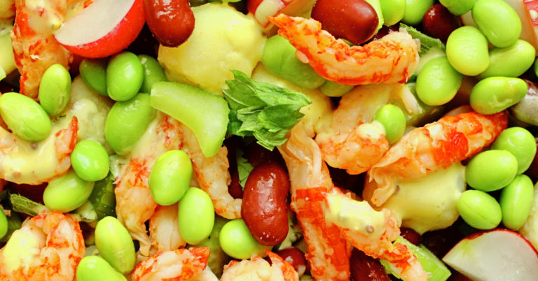 Recept: bonensalade met rivierkreeft en krieltjes