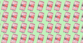 Roze Coca-Cola blikjes