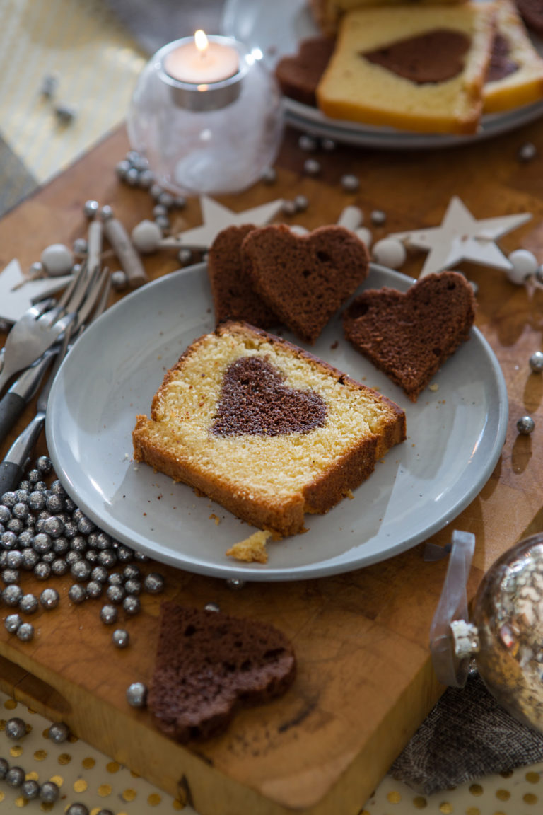 Cake met chocoladehart