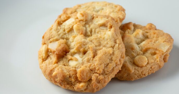 koekjes met macadamia en witte chocolade