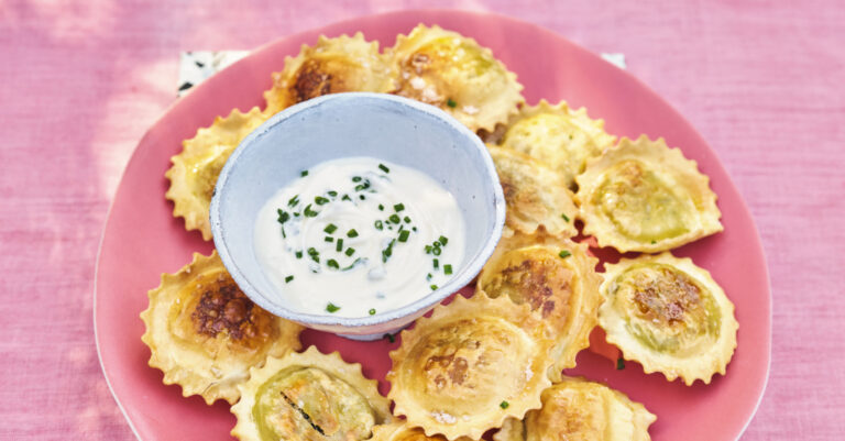 Recept: Krokant gebakken ravioli met dip
