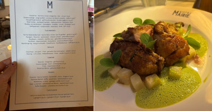menukaart Bistro Mairie IJsselstein