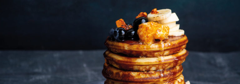 Ricottapancakes met honeycomb-boter