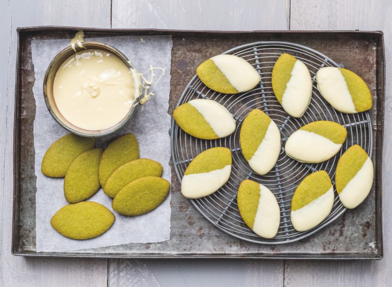 Matchakoekjes met witte chocolade