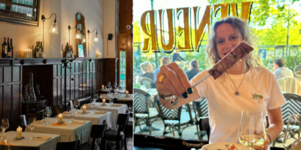 FavorFlav's Sharon bij restaurant Veneur in Amsterdam