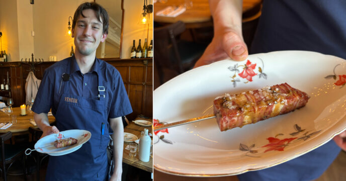 sate van lamsvlees bij Veneur in Amsterdam