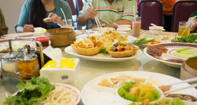ronde tafel in chinees restaurant
