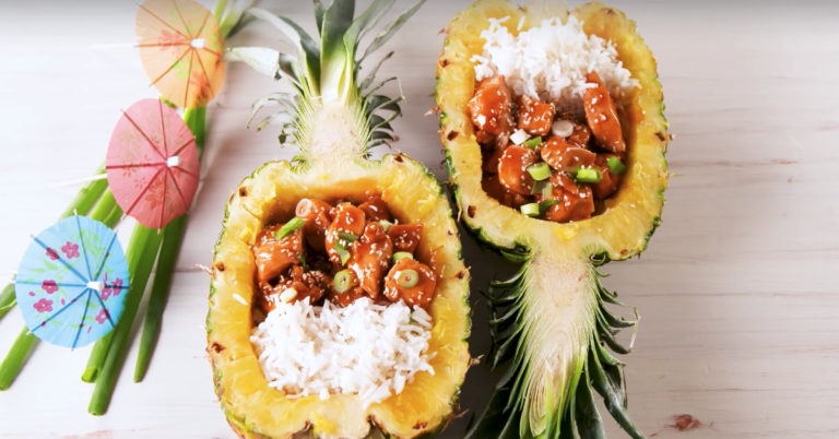 Recept: zomerse kip teriyaki ín ananas!