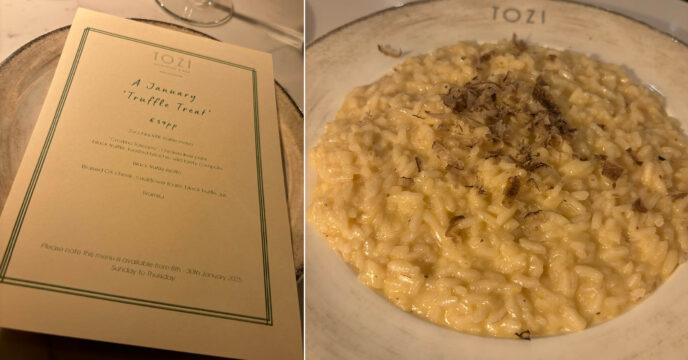 TOZI risotto en menukaart