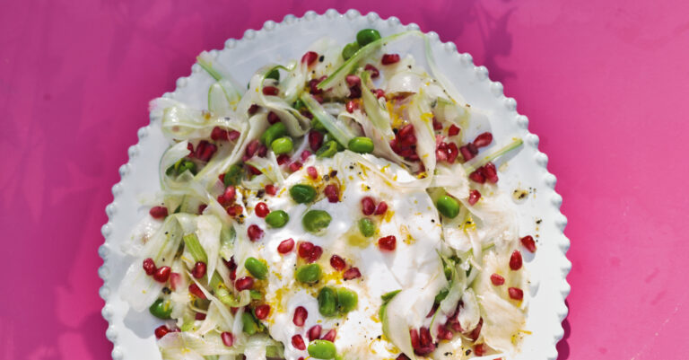 Recept: venkel met burrata & granaatappel