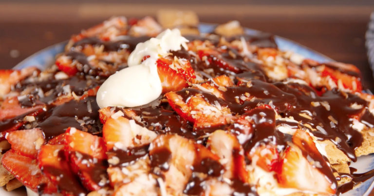 Recept: zoete ‘cheesecake nachos’